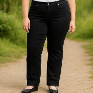 Levi’s Classic Straight Stretch Jeans Women US 20W Black Denim